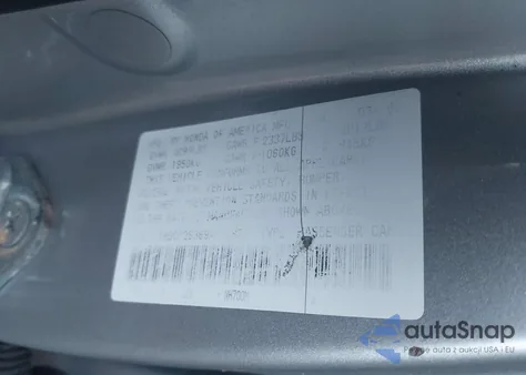 2009 Honda Accord 2.4 Lx from USA, damaged, VIN 1HGCP26369A114860